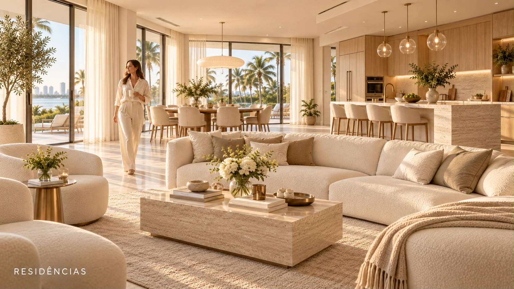 Home scenting: a bright living room in a Florida residence